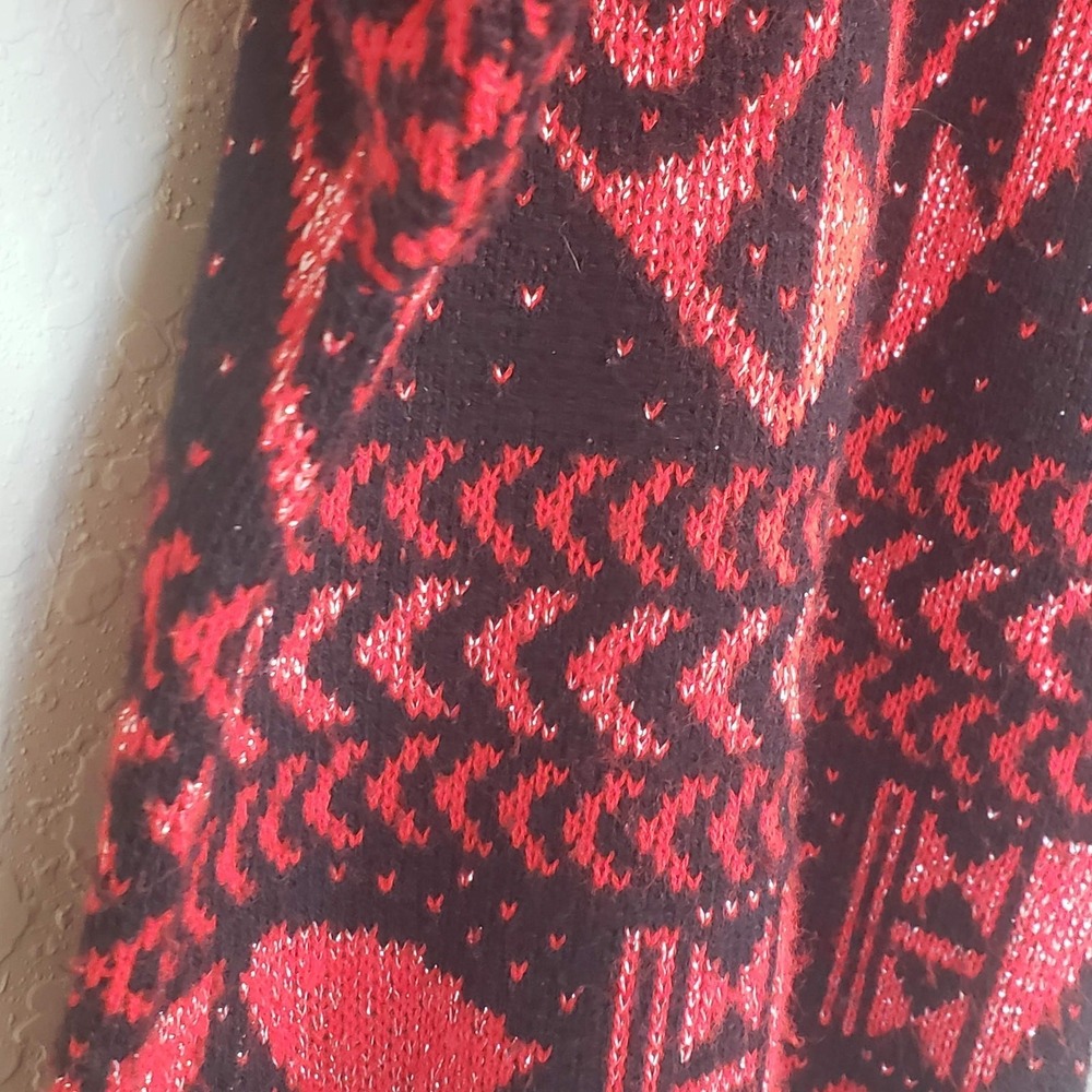 Glamour Knit Pullover Crew Sweater Red and Black Vintage Women's Small Casual - Picture 4 of 8